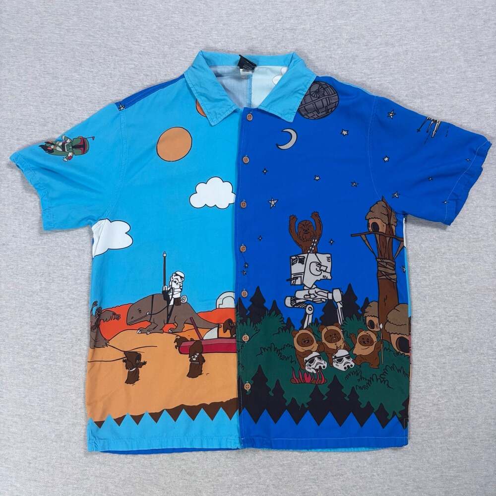 Star Wars Our Universe Classic Locations Woven Button-Up Shirt Medium